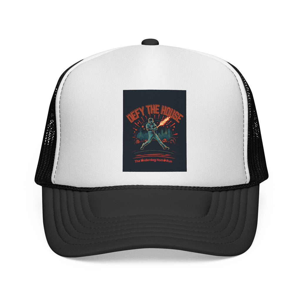 Defy The House Trucker Cap — Retro Zombie Survival Mesh Hat