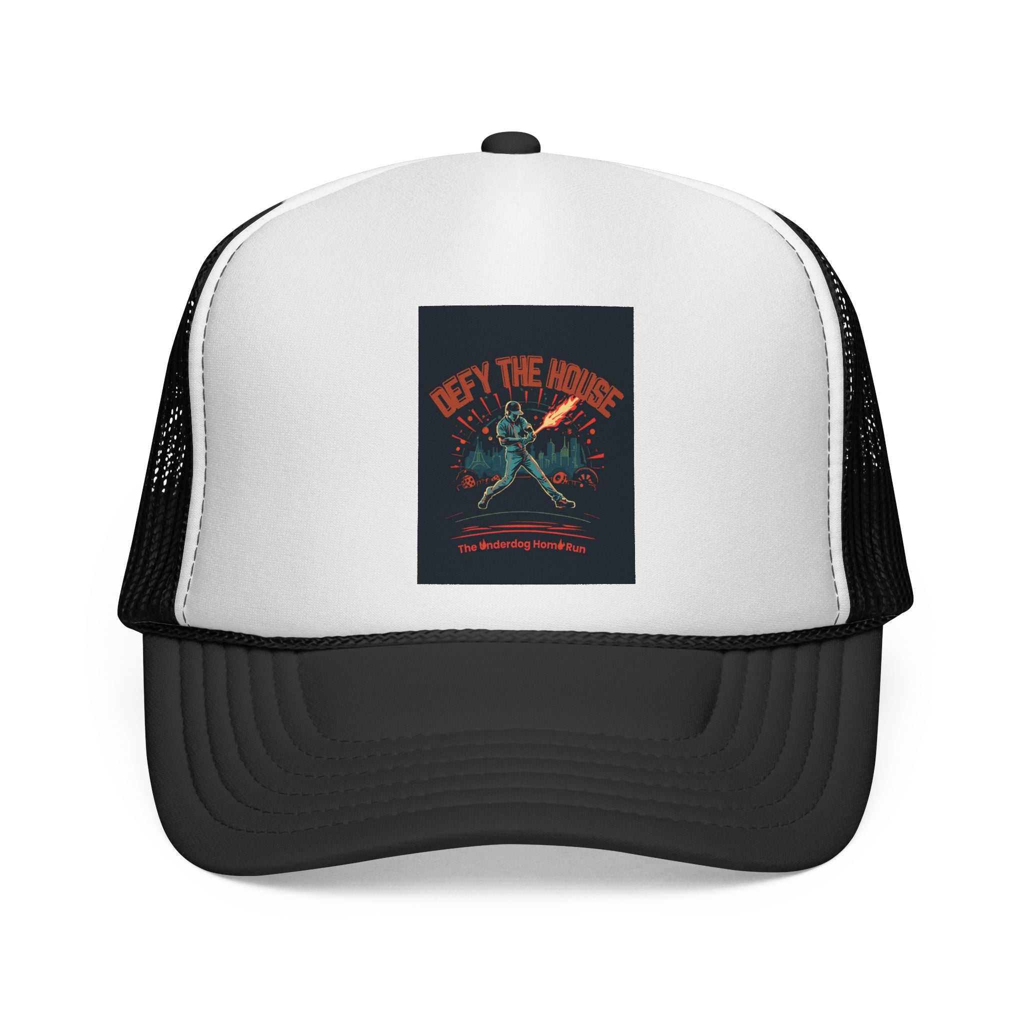 Defy The House Trucker Cap — Retro Zombie Survival Mesh Hat