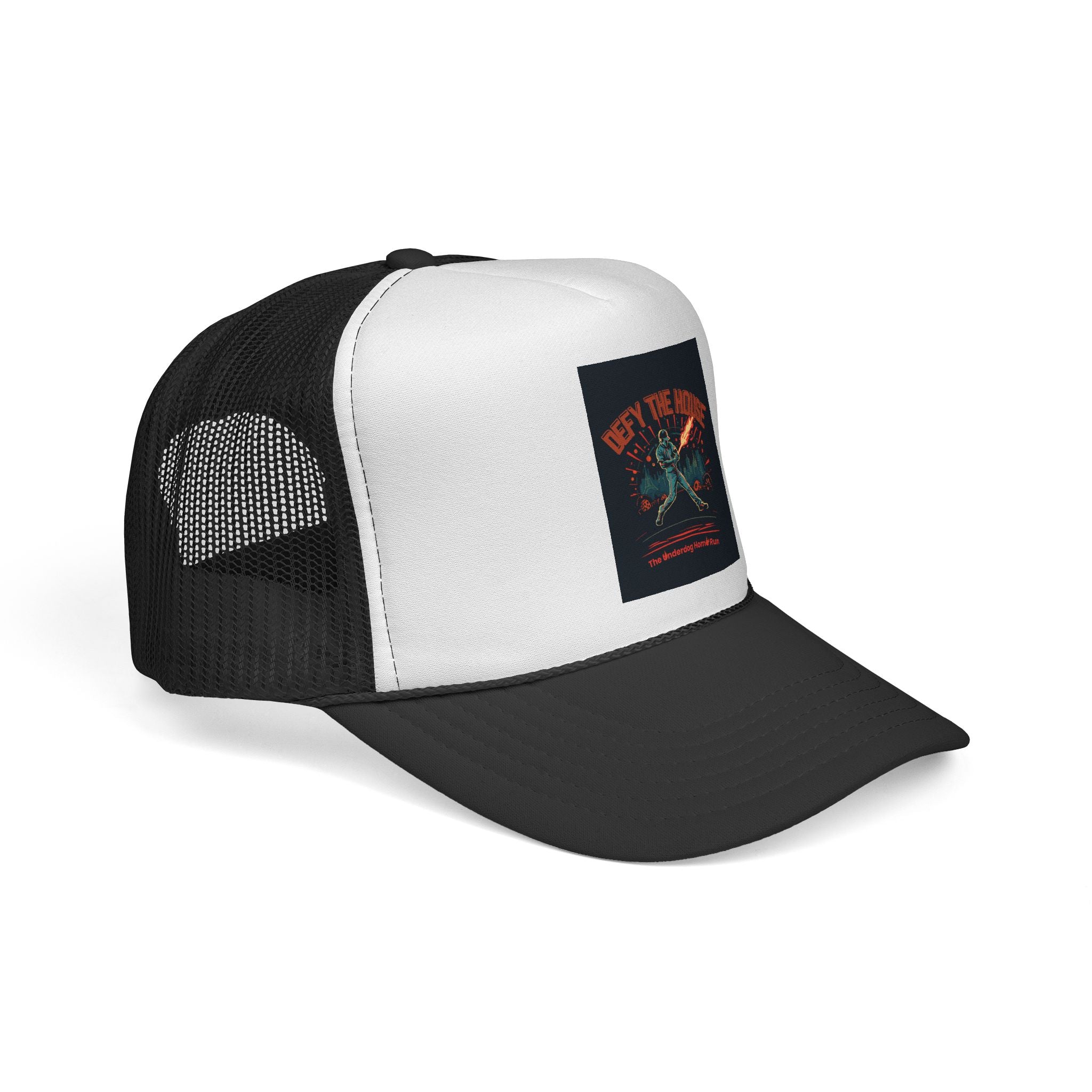 Defy The House Trucker Cap — Retro Zombie Survival Mesh Hat